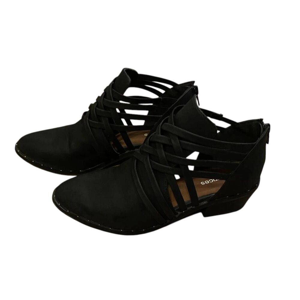 MAURICES Cece Multi Strap Ankle Bootie Shoe BLACK Size 7 - Picture 2 of 6
